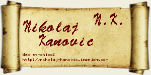Nikolaj Kanović vizit kartica
